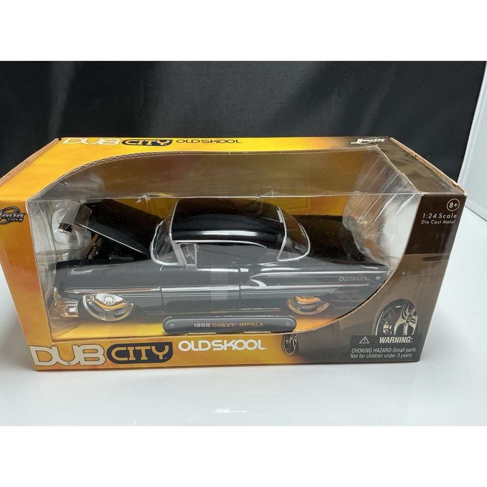 Jada Diecast Dub City Old Skool 1958 Chevy Impala Black 1/24 Scale